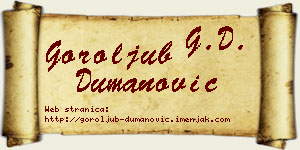 Goroljub Dumanović vizit kartica